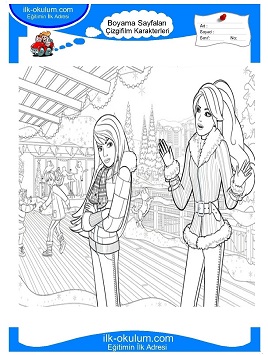 Çocuklar İçin Barbie ve Yeni Yıl Hikayesi Boyama Sayfaları 